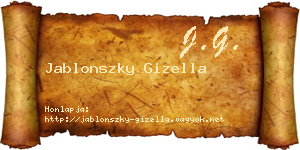 Jablonszky Gizella névjegykártya