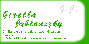 gizella jablonszky business card